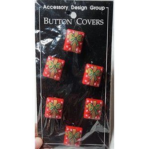 Vintage NOS Accessory Design Group Christmas Present Button Covers JC Penny NIP
